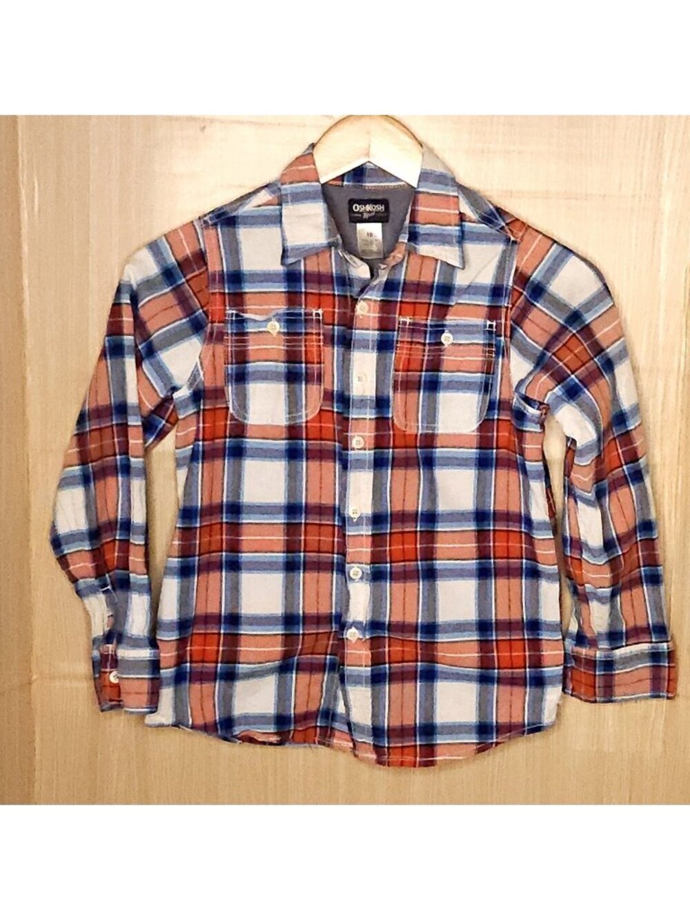 Osh Kosh B'gosh Red Blue Plaid Long Sleeve Button Down 10